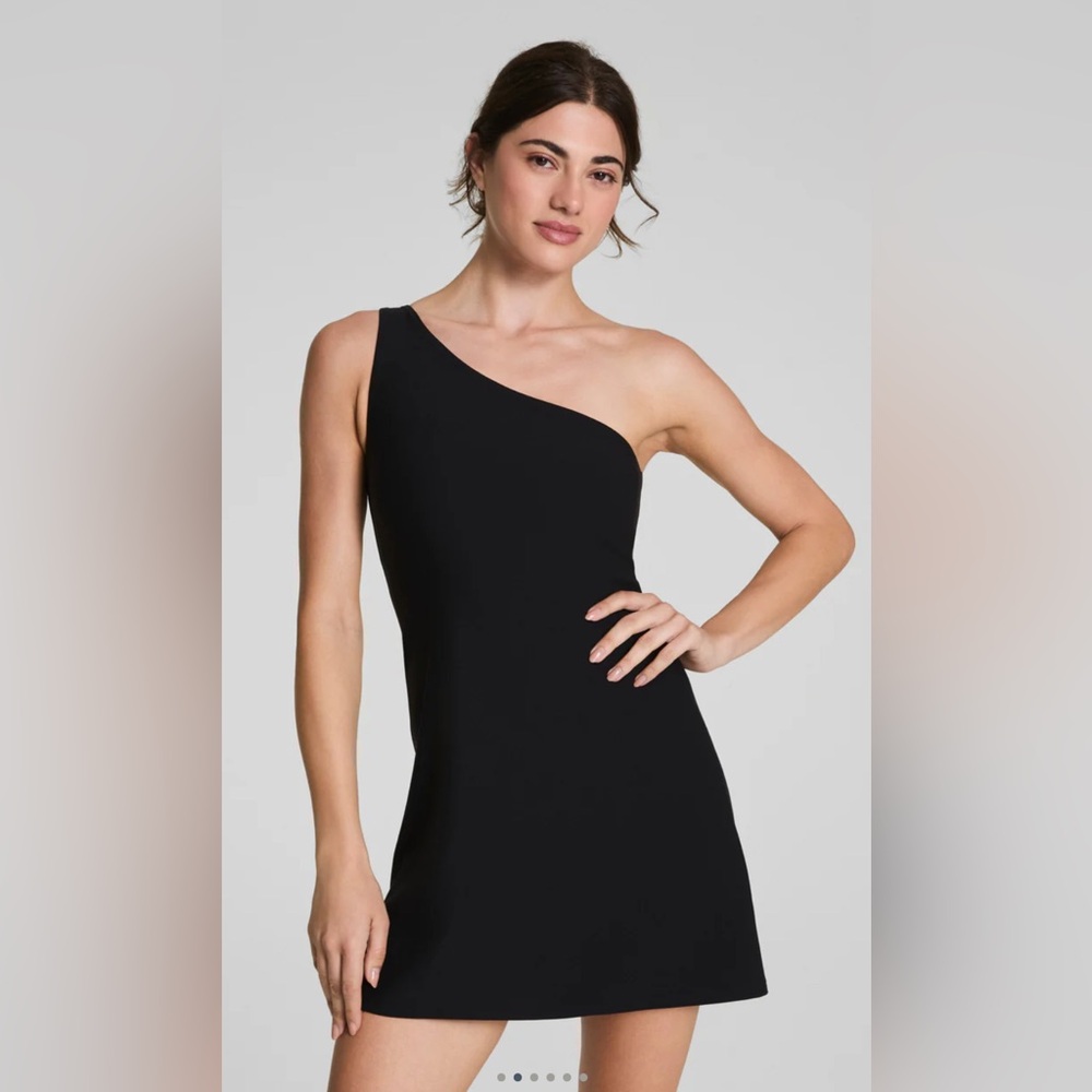 SPANX Black One-Shoulder Athletic Dress